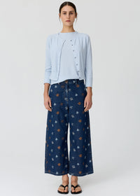 POL | HAVEN CARDIGAN LUREX BACK - BLUE