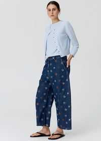 POL | HAVEN CARDIGAN LUREX BACK - BLUE