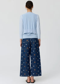 POL | HAVEN CARDIGAN LUREX BACK - BLUE