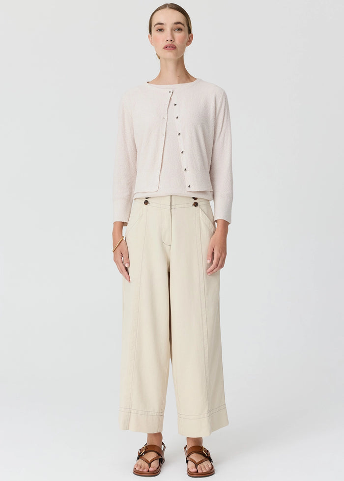 POL | HAVEN CARDIGAN LUREX BACK - PEBBLE