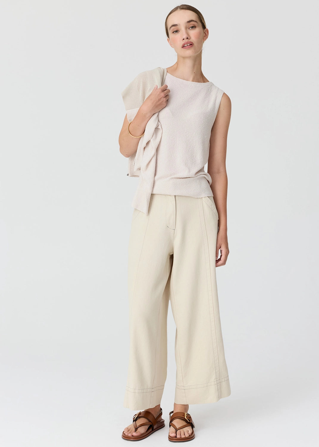 POL | HAVEN TANK LUREX BACK - PEBBLE