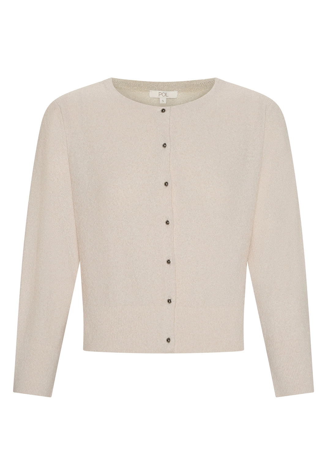 POL | HAVEN CARDIGAN LUREX BACK - PEBBLE