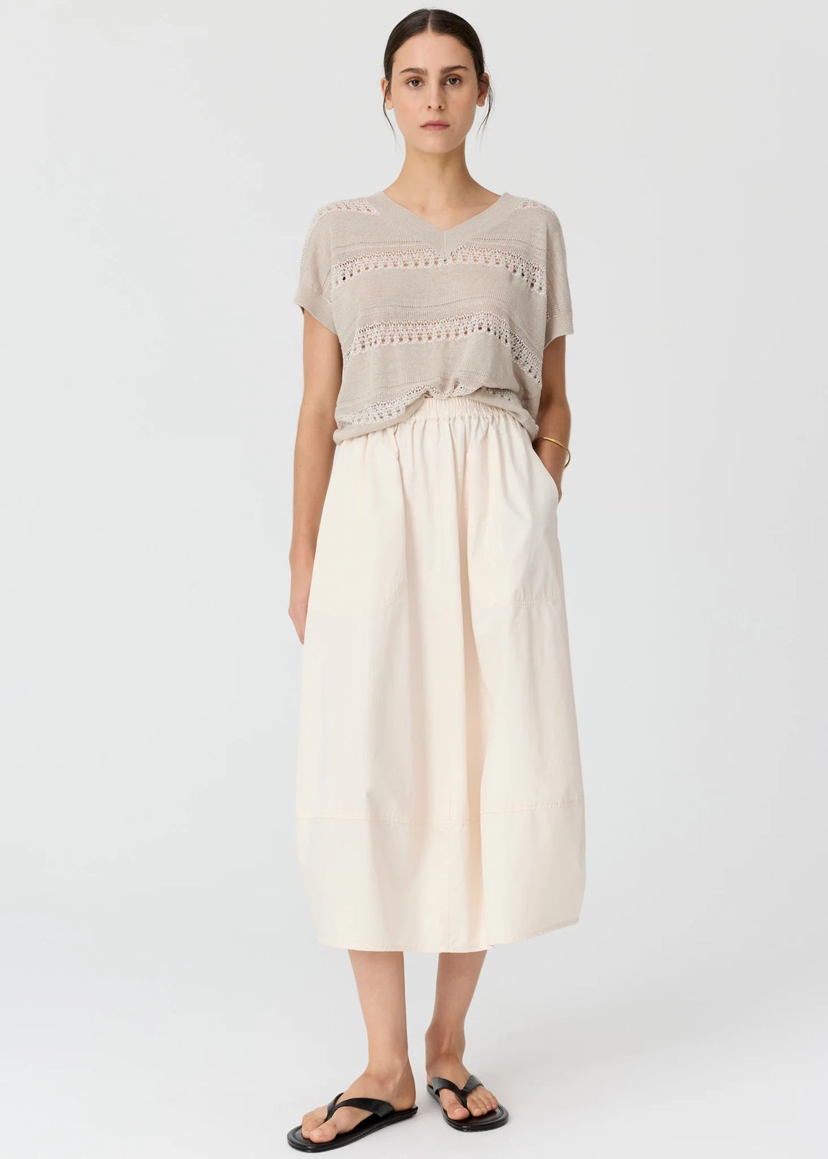 POL | ALMA BUBBLE SKIRT - PEBBLE