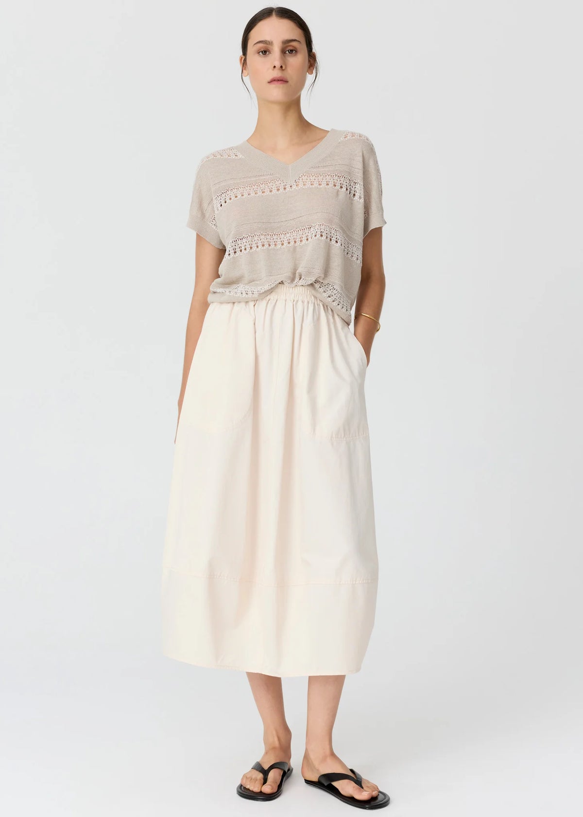 POL | ALMA BUBBLE SKIRT - PEBBLE