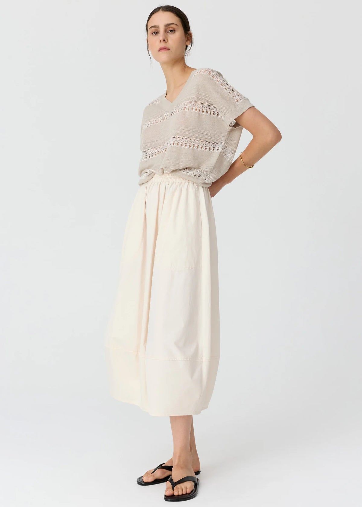 POL | ALMA BUBBLE SKIRT - PEBBLE