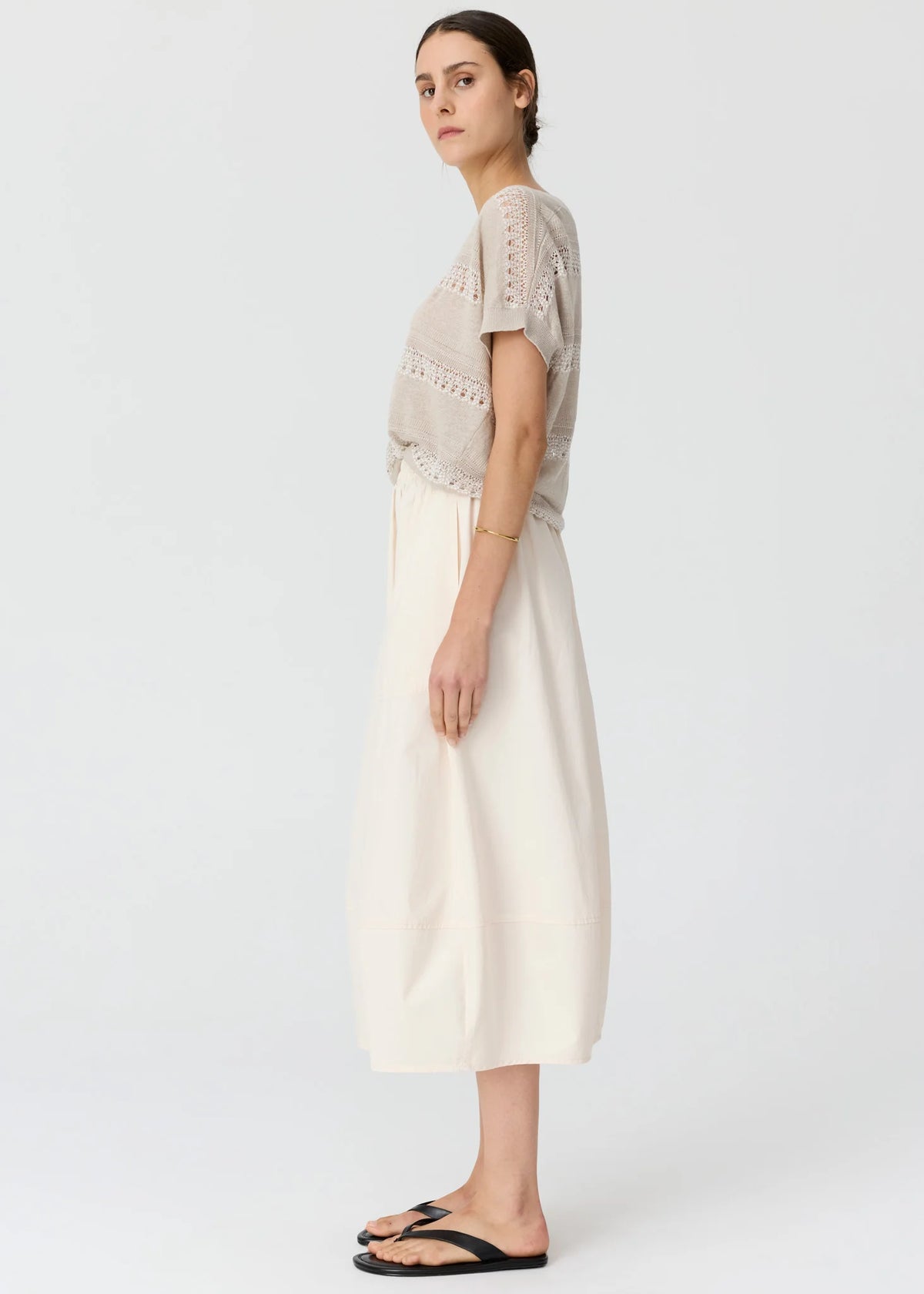 POL | ALMA BUBBLE SKIRT - PEBBLE
