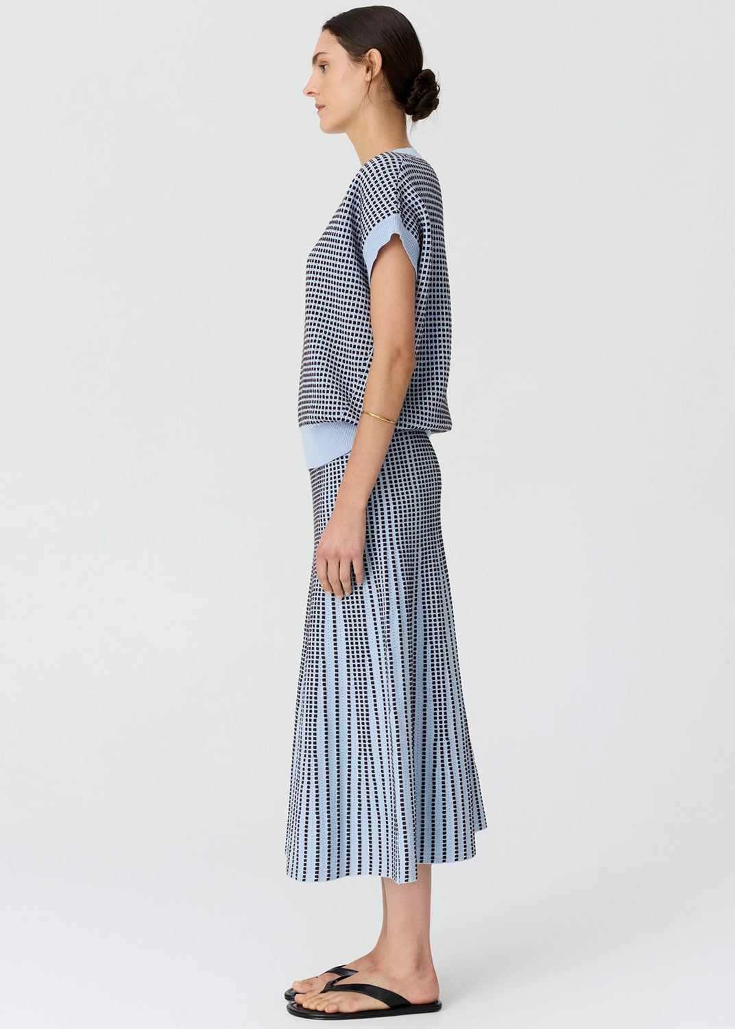 POL | EVLYN KNIT SKIRT - BLUE/CHOC