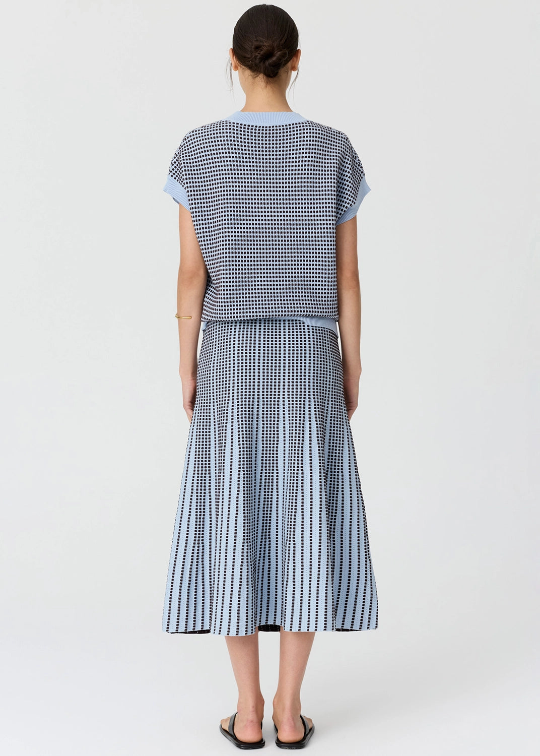 POL | EVLYN KNIT SKIRT - BLUE/CHOC