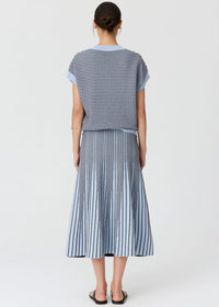 POL | EVLYN KNIT SKIRT - BLUE/CHOC