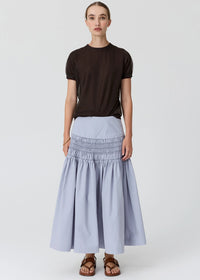 POL | KASPAR LAYERED TEE - CHOC/CHOC