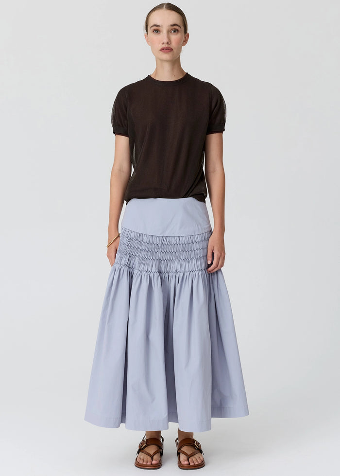 POL | KASPAR LAYERED TEE - CHOC/CHOC