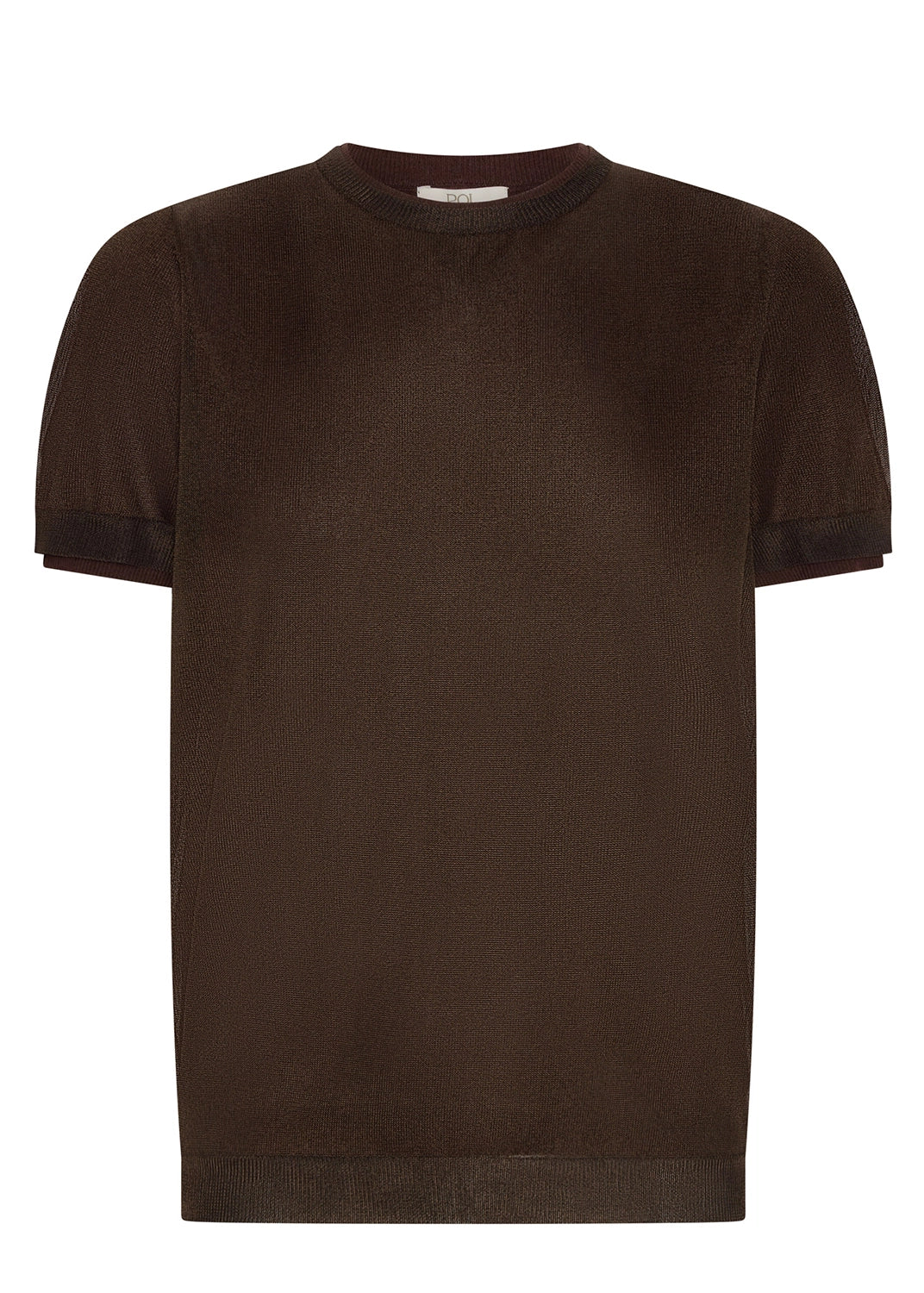 POL | KASPAR LAYERED TEE - CHOC/CHOC