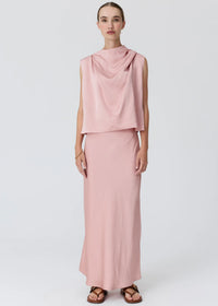 POL | INNES TIE NECK TOP - PINK