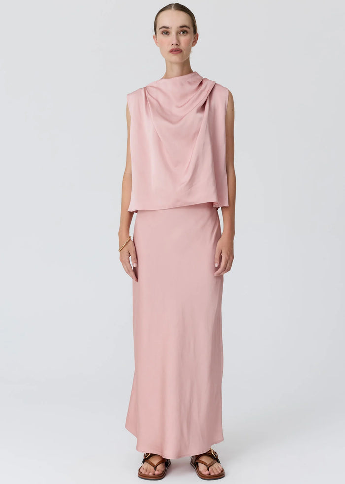 POL | INNES TIE NECK TOP - PINK