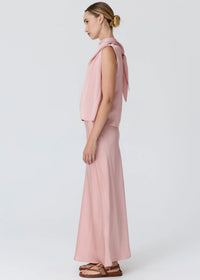 POL | INNES TIE NECK TOP - PINK