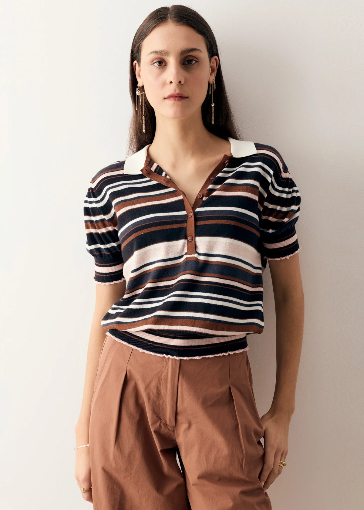 POL | DAHLIA KNIT POLO - MULTISTRIPE