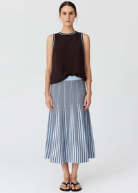 POL | EVLYN KNIT TANK - CHOC/BLUE