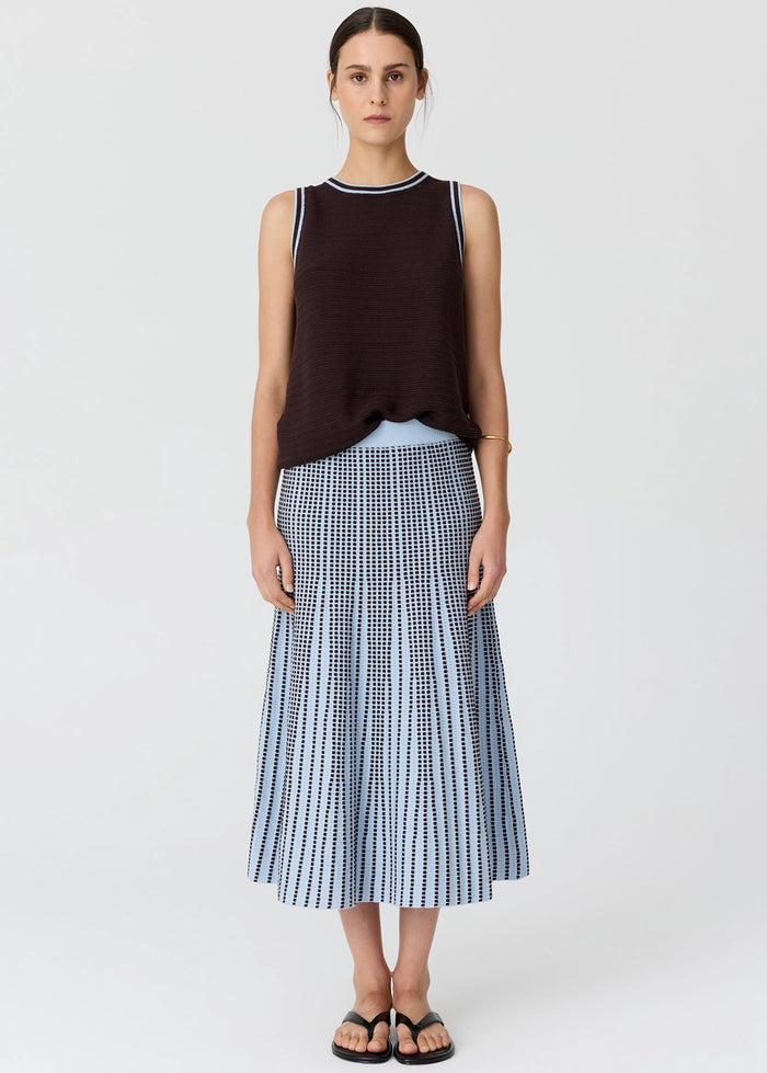 POL | EVLYN KNIT TANK - CHOC/BLUE