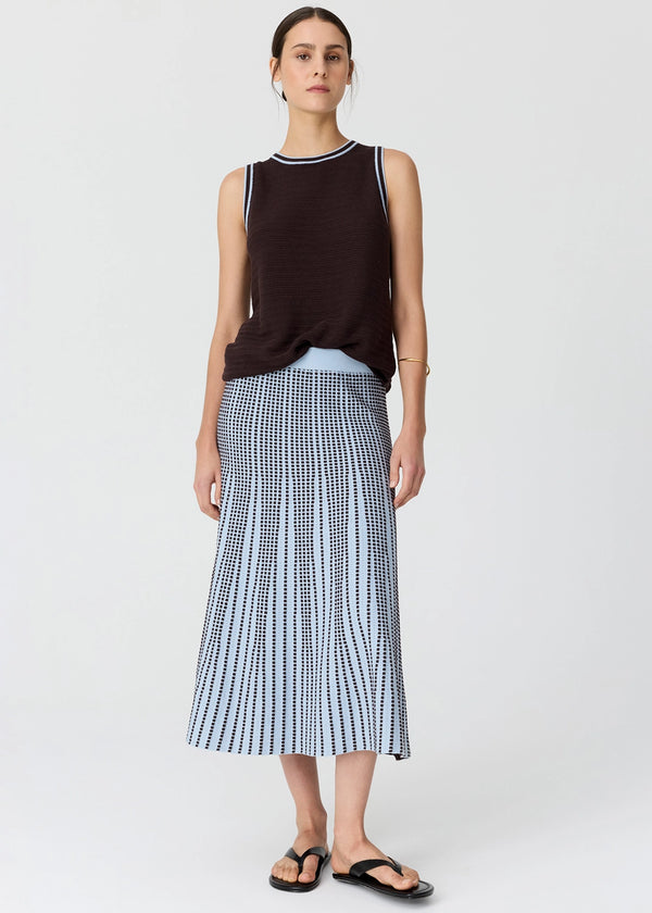 POL | EVLYN KNIT TANK - CHOC/BLUE