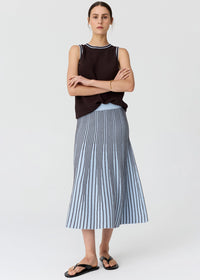 POL | EVLYN KNIT TANK - CHOC/BLUE