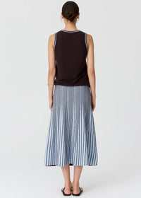 POL | EVLYN KNIT TANK - CHOC/BLUE