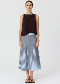 POL | EVLYN KNIT SKIRT - BLUE/CHOC