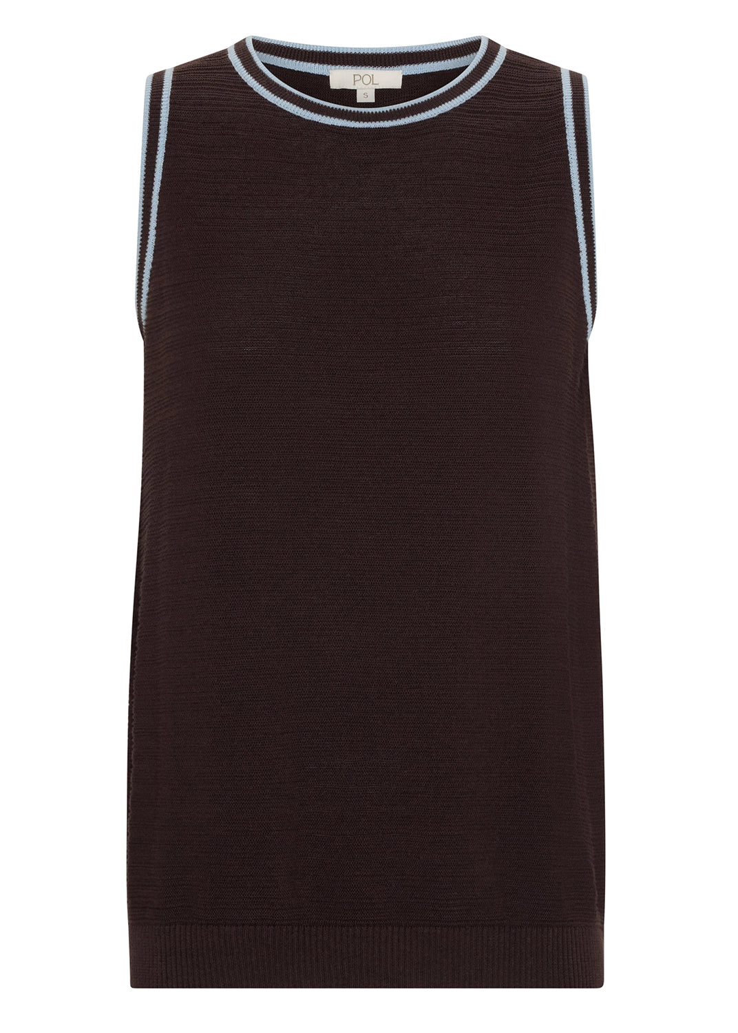 POL | EVLYN KNIT TANK - CHOC/BLUE