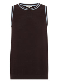 POL | EVLYN KNIT TANK - CHOC/BLUE