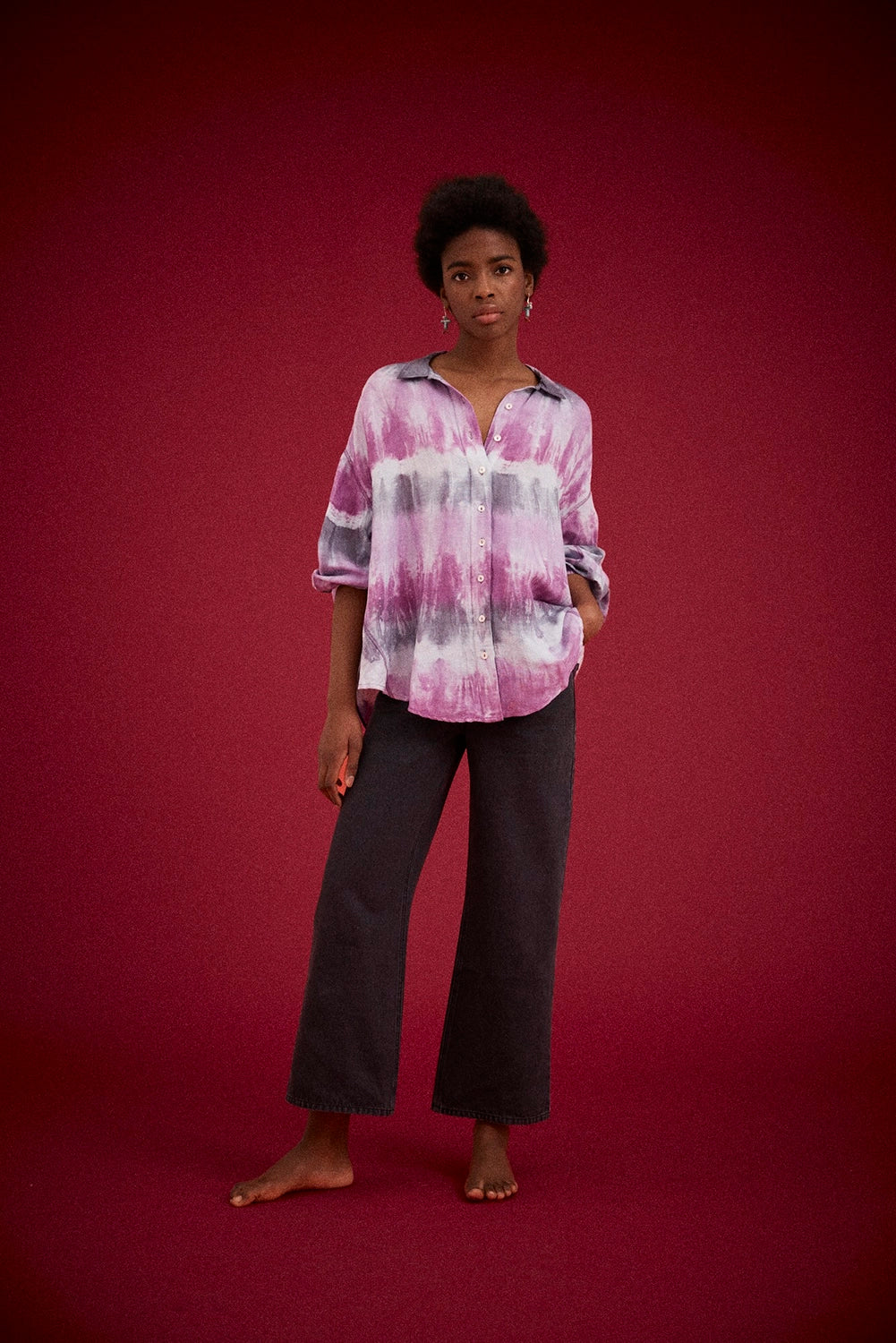 Kinga Csilla | Purple Wave Chalm Shirt