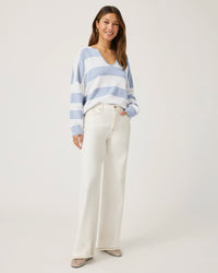 Splendid | Veronica Stripe Swtr - White/Seaport