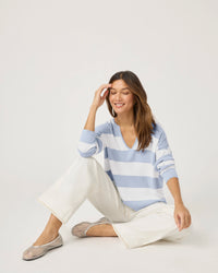Splendid | Veronica Stripe Swtr - White/Seaport