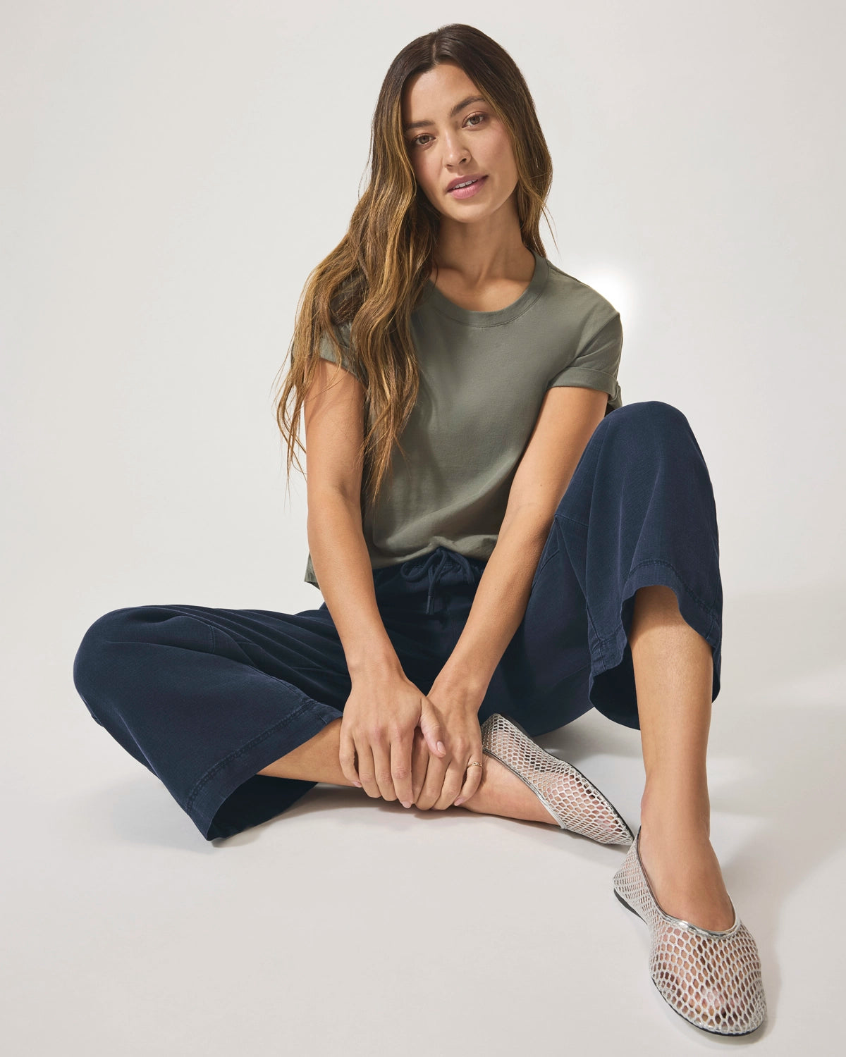 Splendid | Angie Crop Wide Leg - Navy