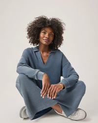 Splendid | Indigo Polo Sweatshirt - Indigo