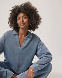 Splendid | Indigo Polo Sweatshirt - Indigo