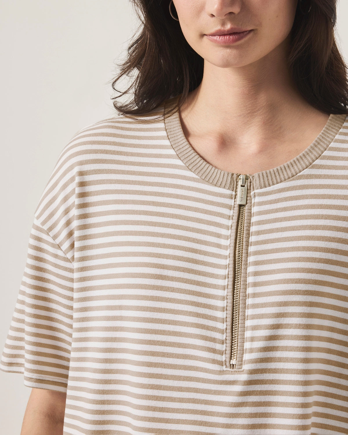 Splendid | Brooke Stripe Ss Top - Fawn Stripe