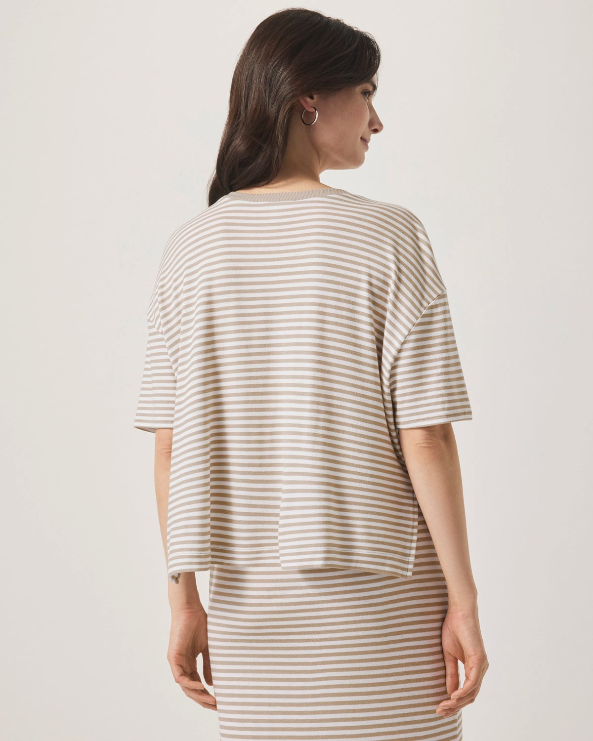 Splendid | Brooke Stripe Ss Top - Fawn Stripe