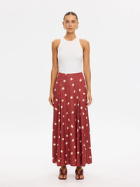 KIVARI | Saro Maxi Skirt - Brick