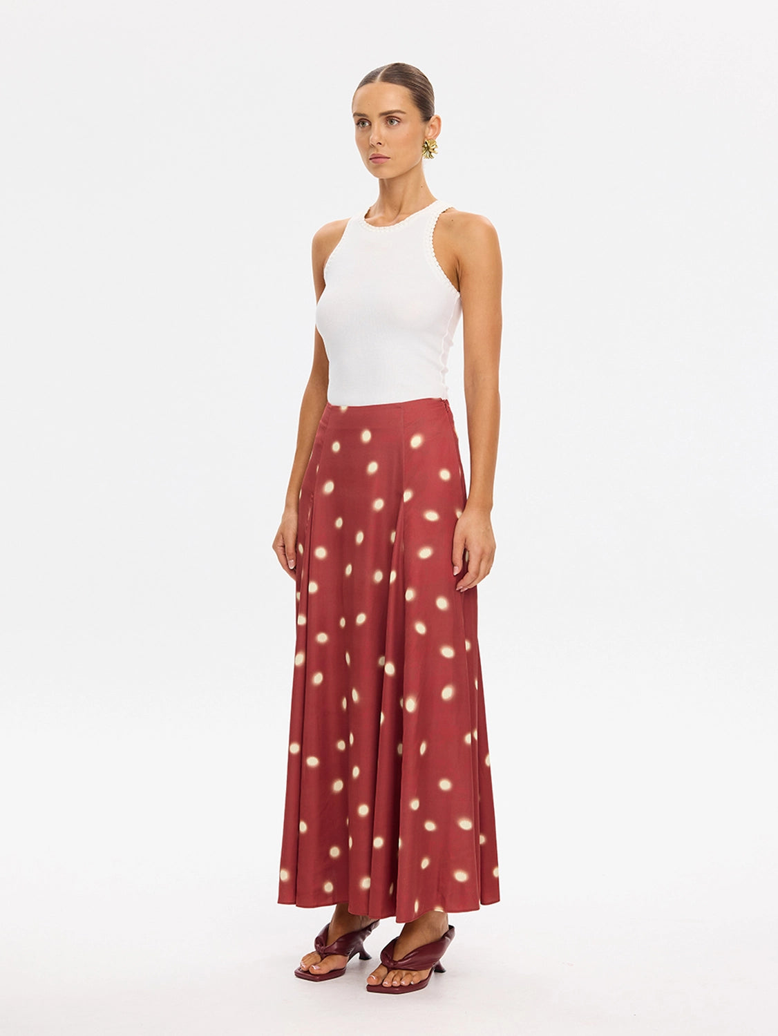 KIVARI | Saro Maxi Skirt - Brick