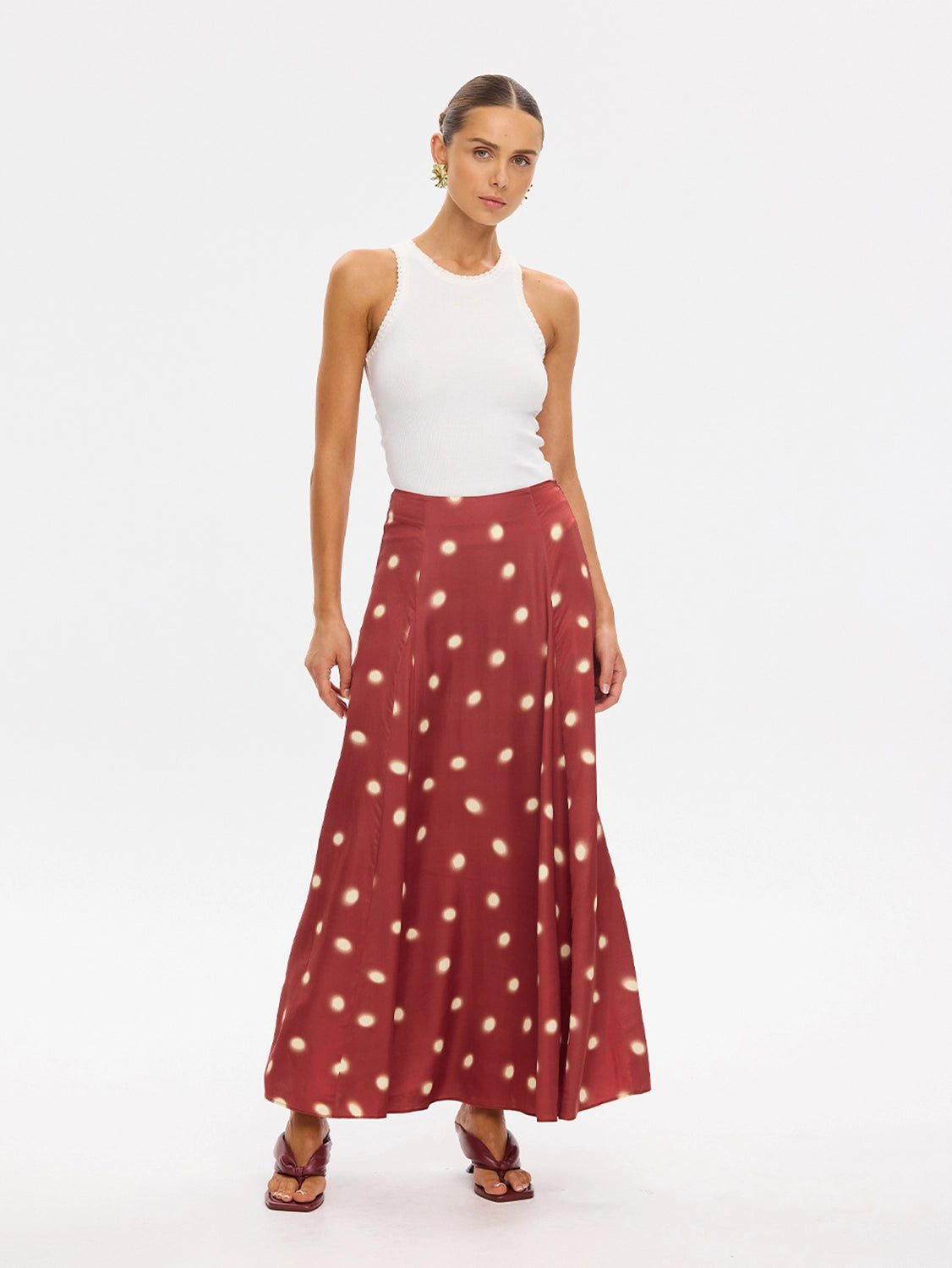 KIVARI | Saro Maxi Skirt - Brick