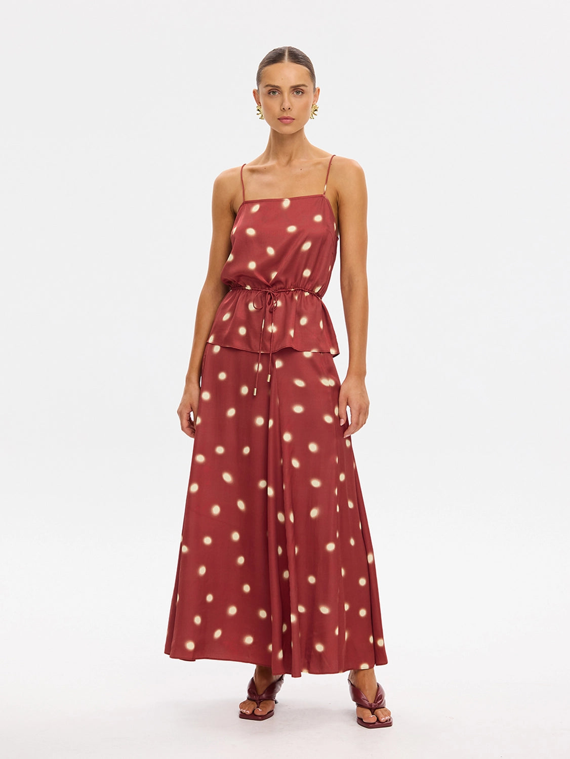 KIVARI | Saro Maxi Skirt - Brick