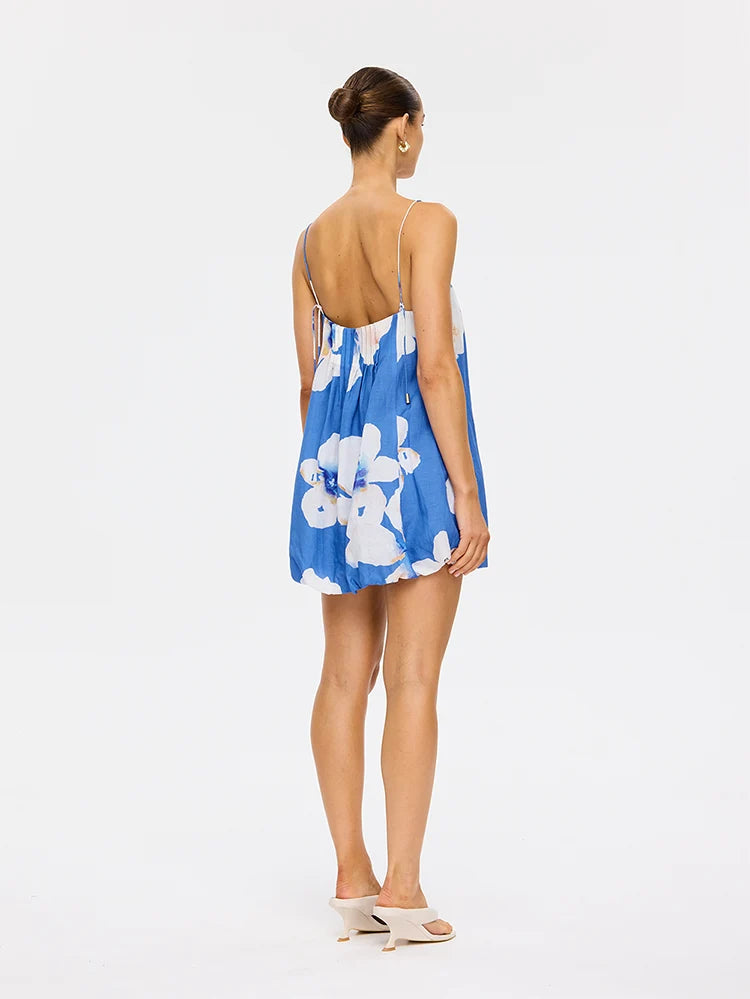 KIVARI | Rowena Bubble Mini Dress - Blue