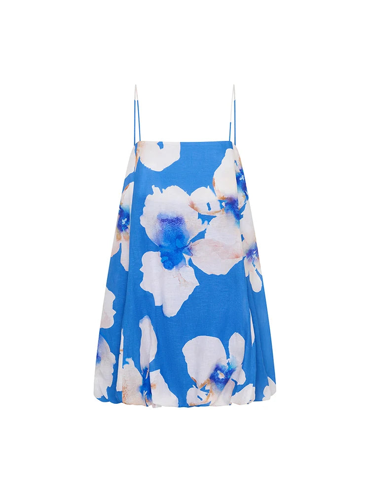 KIVARI | Rowena Bubble Mini Dress - Blue
