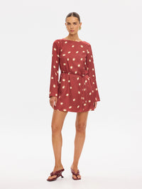 KIVARI | Saro Mini Dress - Brick