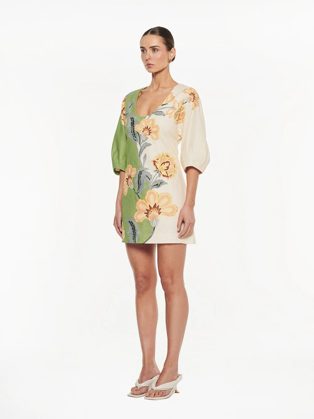 KIVARI | Lotte Mini Dress - Green Cream