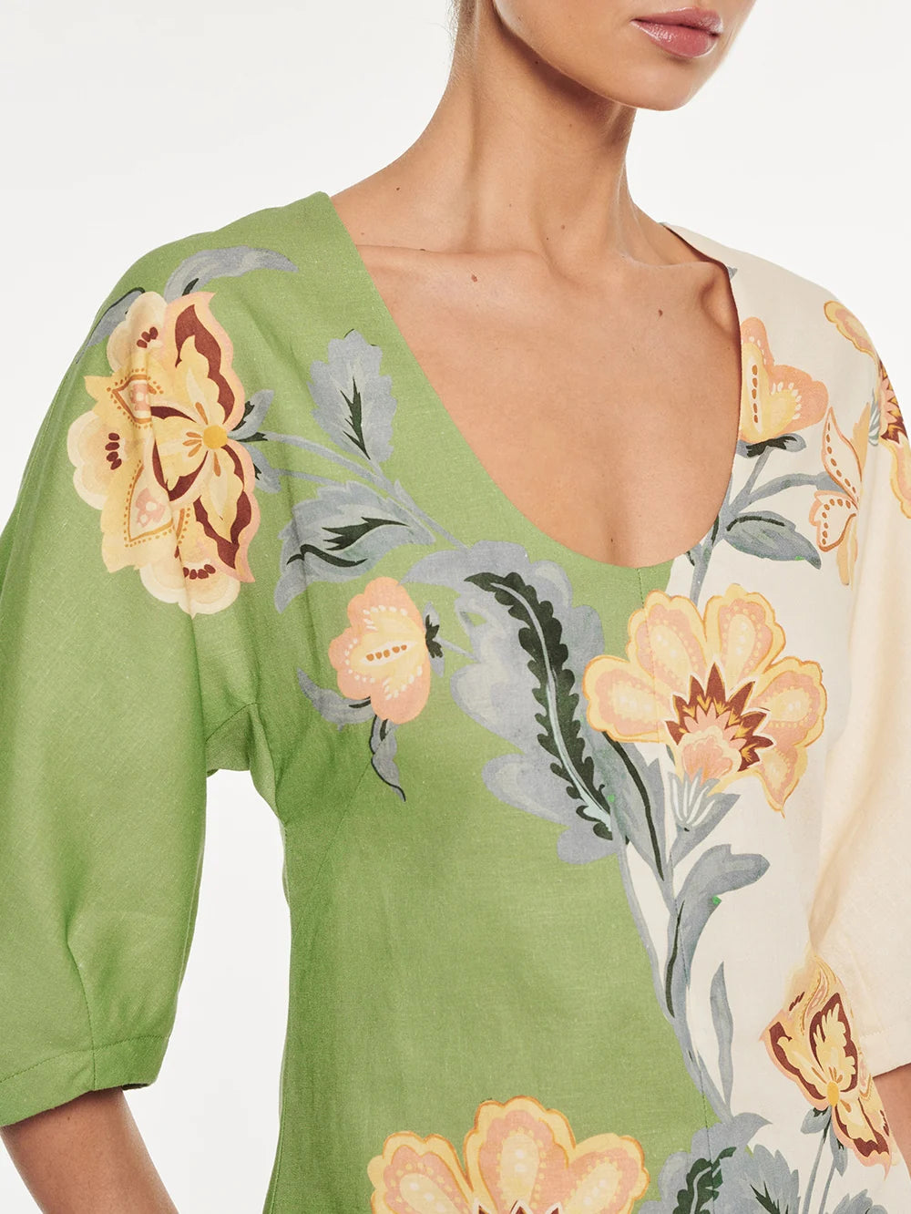 KIVARI | Lotte Mini Dress - Green Cream