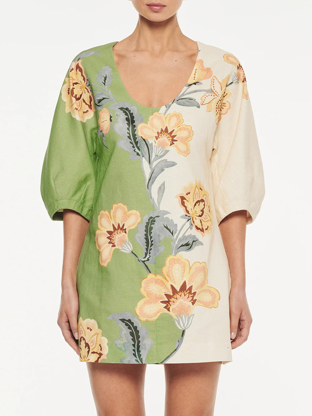 KIVARI | Lotte Mini Dress - Green Cream