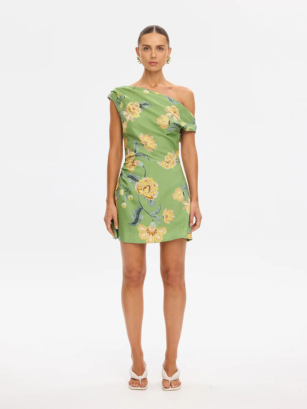 KIVARI | Eve Off Shoulder Mini Dress - Green