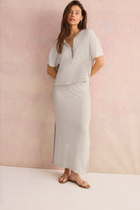 Splendid | Brooke Stripe Skirt - Fawn Stripe
