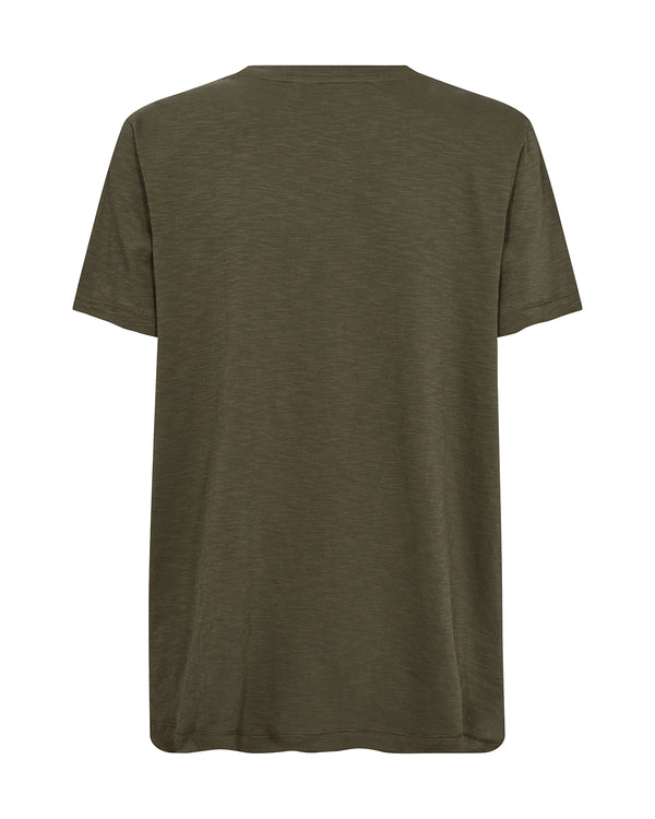 MOS MOSH Zano O-SS Embroidery Tee in Sea Turtle with refined front embroidery, soft jersey short sleeve women’s T-shirt at Hollie Rose.