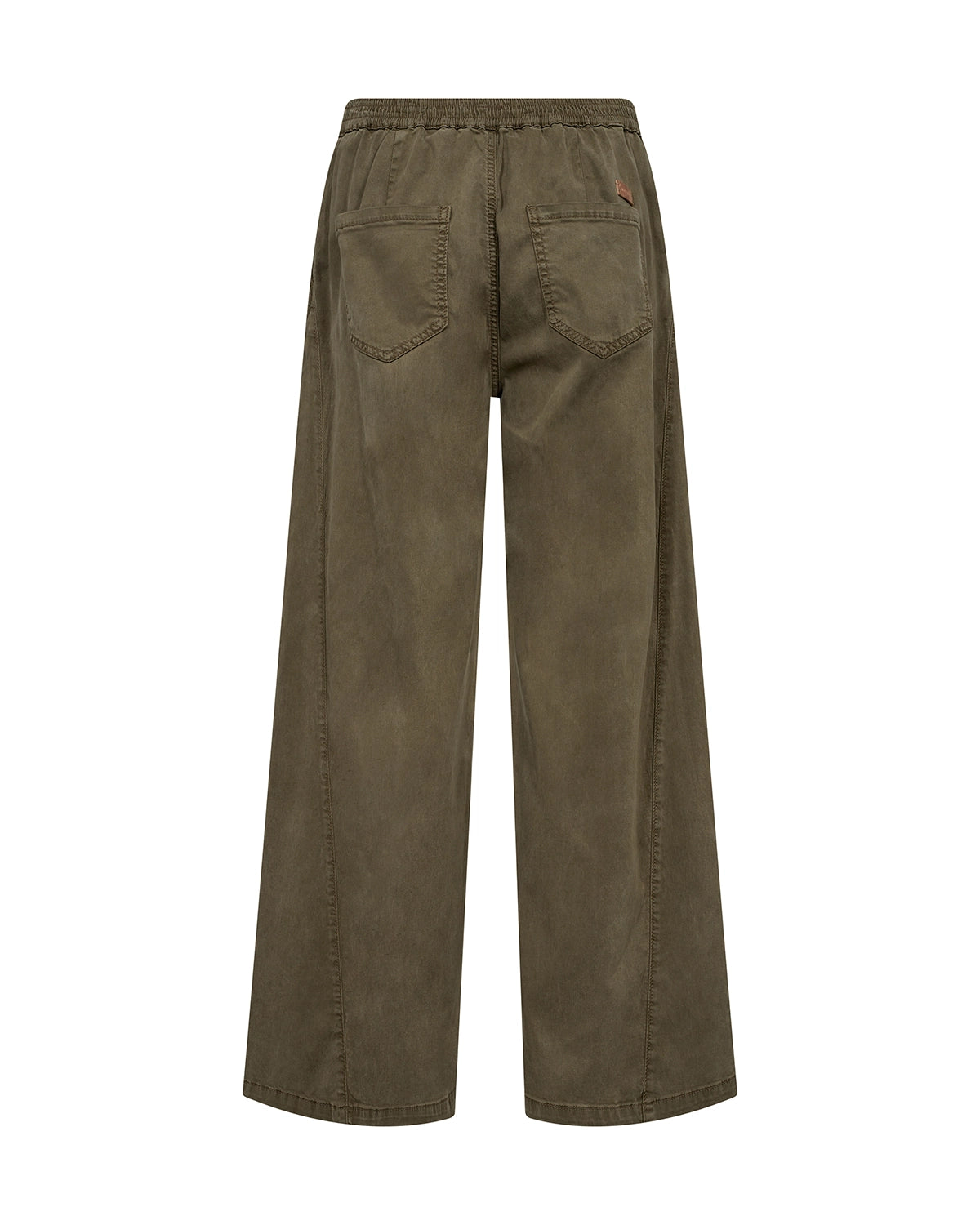 MOS MOSH Vincent Rosemary Pant in Sea Turtle with wide-leg silhouette, mid-rise fit and comfort stretch, elegant women’s pant style at Hollie Rose.
